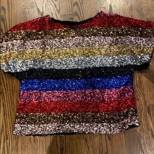 Gap sequined short sleeve top.